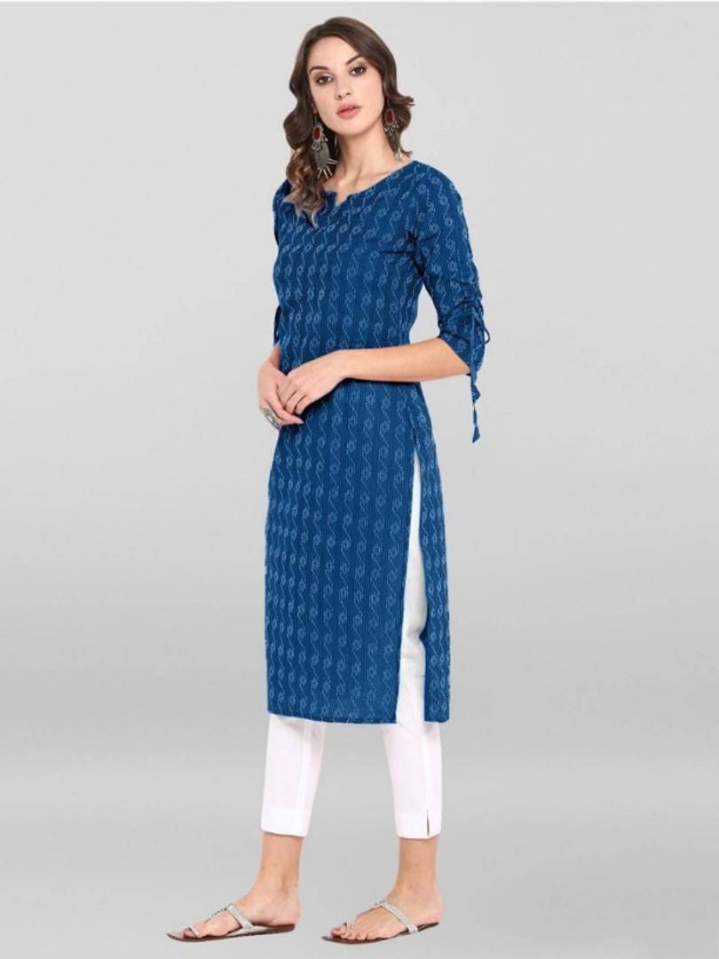 Stylish Cotton Printed Straight Kurta For Women